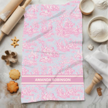 Vintag-blaue Rosa-Toile-de-jouc-gedruckt