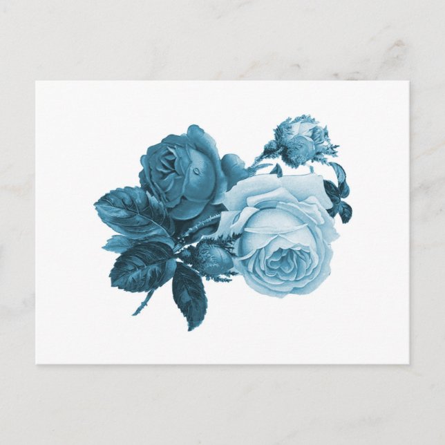 Vintag-blaue Rose Postkarte (Vorderseite)