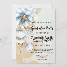 Vintag Blauer Abschluss Einladung