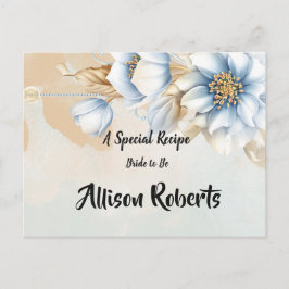 Vintag Blaues Brautparty Rezept Postkarte