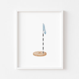 Vintag-blaues Golfgelenke-Poster Poster