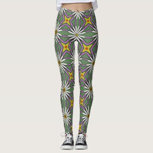 Vintag Blogs Blume Power, gelb, weiß, lebend Leggings