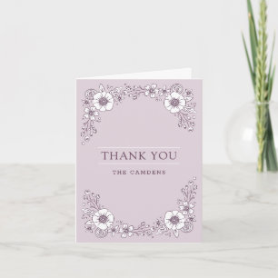 Vintag Blooms Wedding Dankeschön Card - Lila Karte