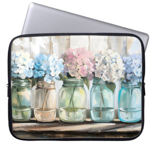 Vintag Blossom Hydrangea Mason Jars Laptopschutzhülle