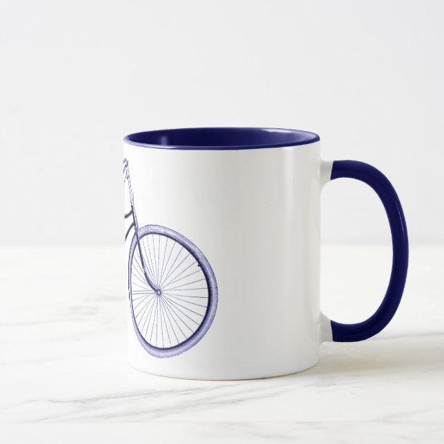 Vintag Blue Bike Tasse (Rechts)