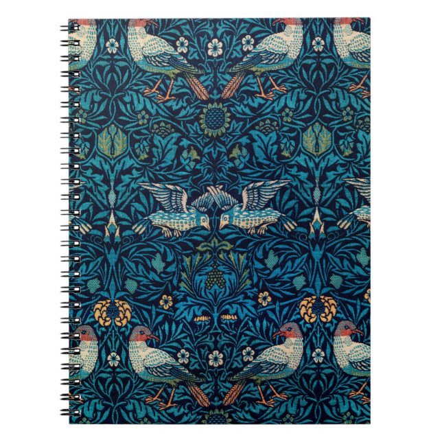 Vintag Blue Bird von William Morris Notizblock (Vorderseite)