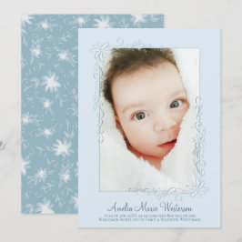 Vintag Blue Birth Announcement Boy Einladung