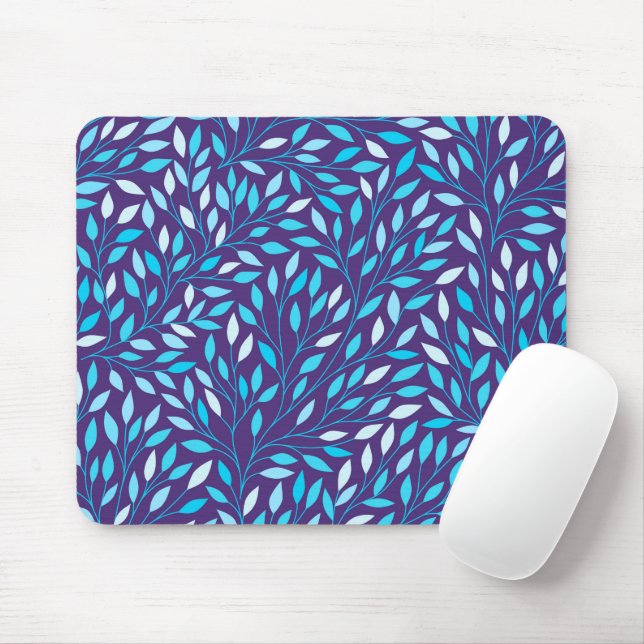 Vintag Blue-Blätter Mousepad (Mit Mouse)