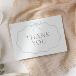 Vintag Blue Bow Boy Baby Dusche Dankeskarte