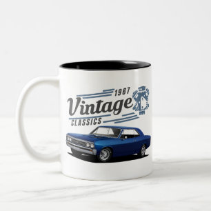 Vintag Blue Chevelle Zweifarbige Tasse