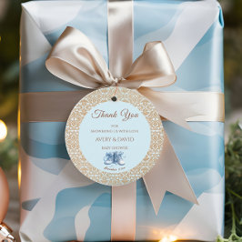 Vintag Blue Classic Baby Dusche Geschenkanhänger