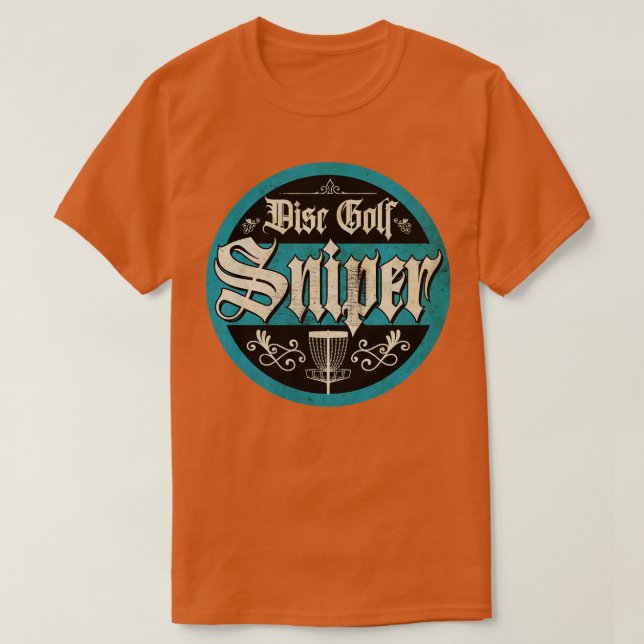 Vintag Blue Disk Golf Sniper T-Shirt (Design vorne)