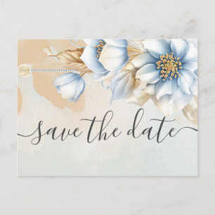 Vintag Blue floral Ankündigung Datum freihalten Po