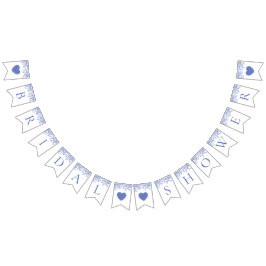 Vintag Blue Floral Brautparty Bunting Banner