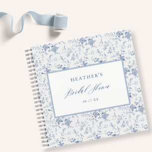 Vintag Blue Floral Brautparty Guestbook Notizbuch