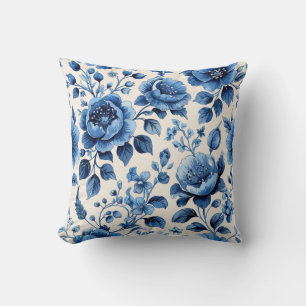 Vintag Blue Floral Kissen