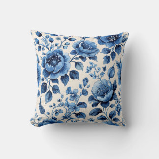 Vintag Blue Floral Kissen