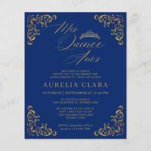 VINTAG Blue Gold Mis Quince Quinceañera