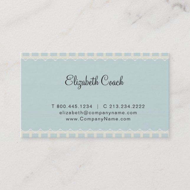 Vintag Blue Gray Visitenkarte (Vorderseite)