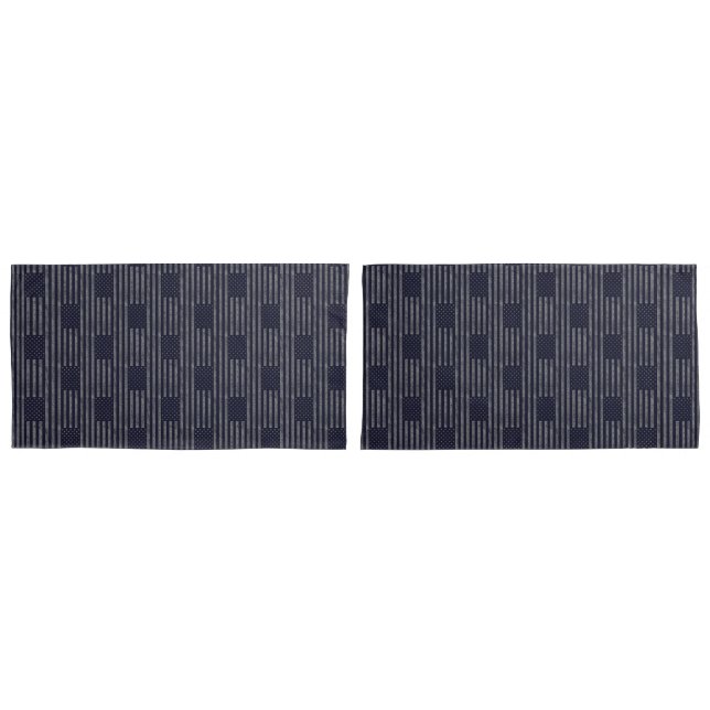 Vintag Blue Grunge American Flag Duales Muster Kissenbezug (Vorderseite-Set)