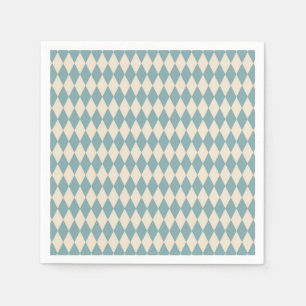 Vintag Blue Harlequin Serviette