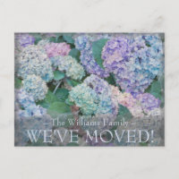 Vintag Blue Hydrangea Floral Moving Ankündigung