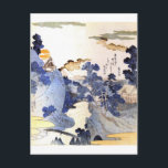 Vintag Blue japan Art Postkarte<br><div class="desc">Entspannen Sie in japanischen Blautönen in einem Vintagen Holzschnitt.</div>