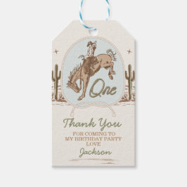 Vintag Blue Little Buckaroo Western 1. Geburtstag Geschenkanhänger