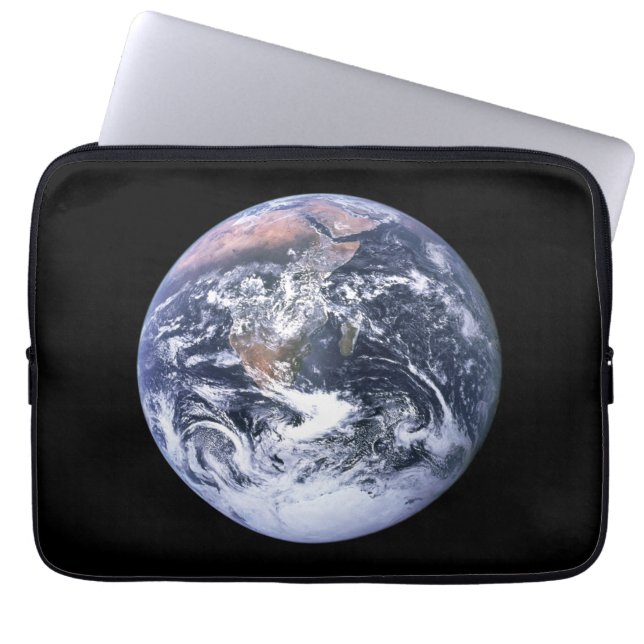 Vintag Blue Marble Earth Space Foto Black Laptopschutzhülle (Vorderseite)