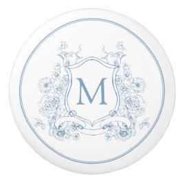 Vintag Blue Monogram Keramikknauf