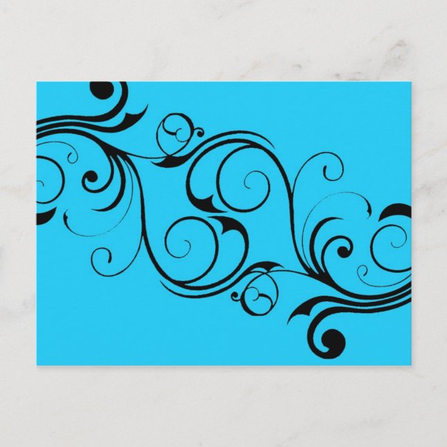 Vintag Blue Postcard Postkarte (Vorderseite)