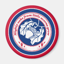 Vintag Blue Red White Proverb Oak Acorn Kunst, Dic