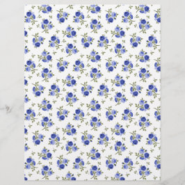 Vintag Blue Rosenknospe Arts & Craft Scrapbook Pap