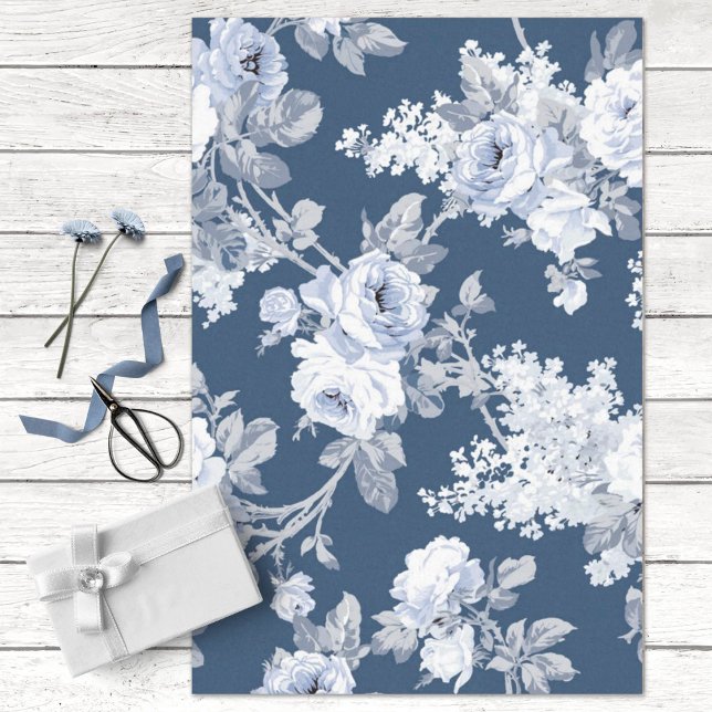 Vintag Blue Wedding Florals Decoupage Seidenpapier (Von Creator hochgeladen)