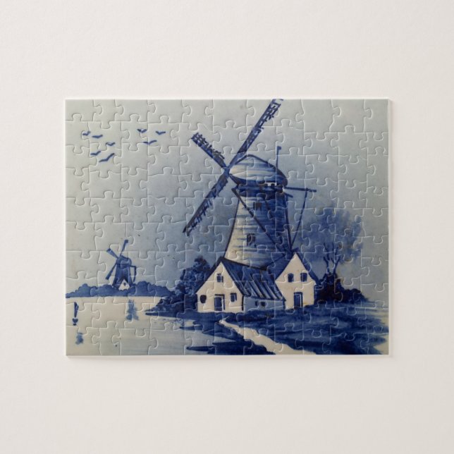 Vintag Blue White Delft Windmill (Horizontal)