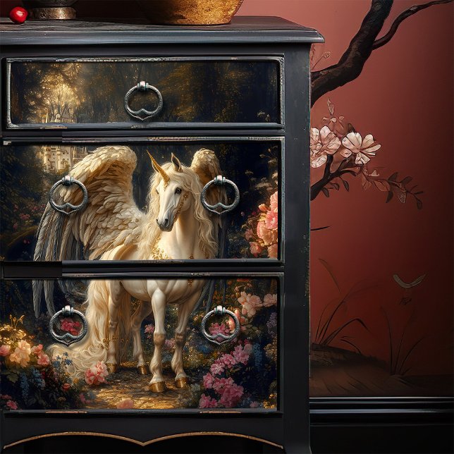 Vintag Blue Winged Pegasus Griechische Mythologie Seidenpapier (Von Creator hochgeladen)