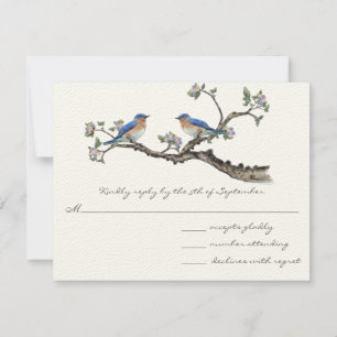 Vintag Bluebirds Wedding RSVP