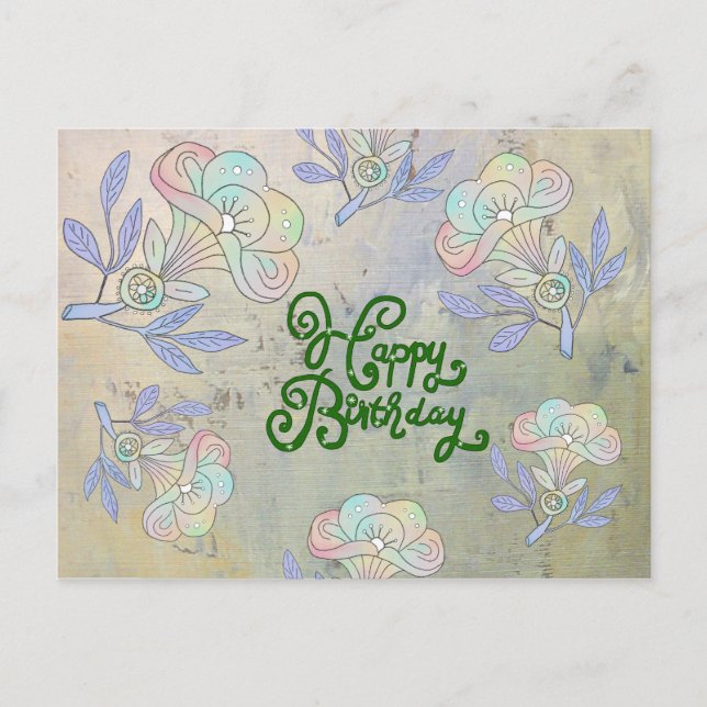 Vintag Blume Postkarte (Vorderseite)