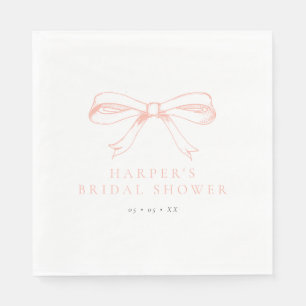 Vintag Blush Bow Brautparty Serviette
