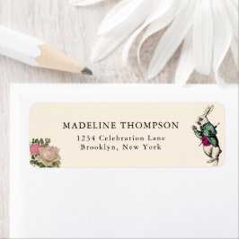 Vintag Blush Floral Rabbit Alice im Wunderland