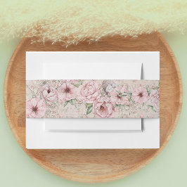Vintag Blush Peony Wedding Einladungsbanderole