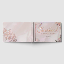 Vintag Blush Peony Wedding Foil Gästebuch