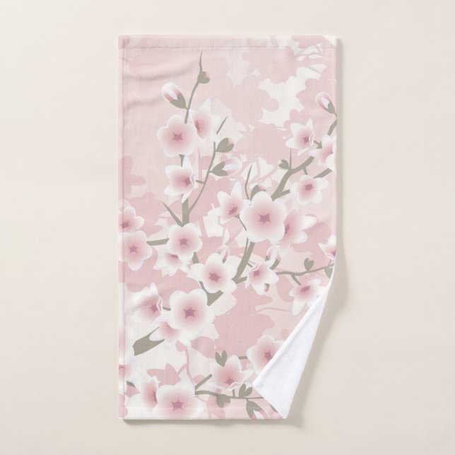 Vintag Blush PInk Cherry Blossom Handtuch (Handtuch)