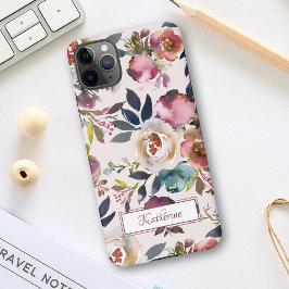 Vintag Blush Pink Floral Wasserfarbe iPhone 11Pro Max Hülle