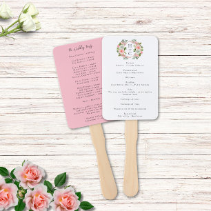 Vintag Blush Pink & Ivory Rose Garland Programm Fächer