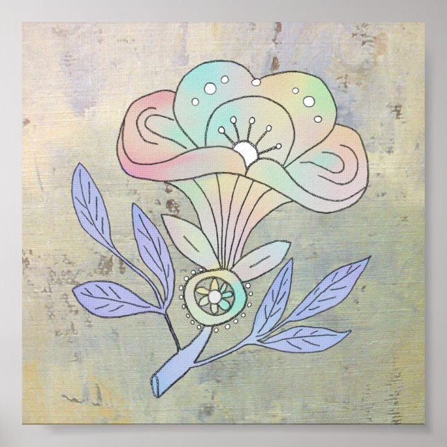 Vintag Blüte Poster (Vorne)