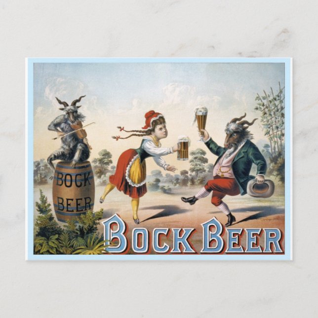 Vintag Bock Beer Postkarte (Vorderseite)
