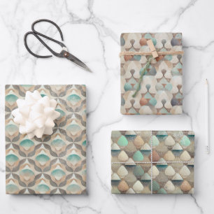 Vintag Boho Beach Vibes Gemustert Geschenkpapier Set