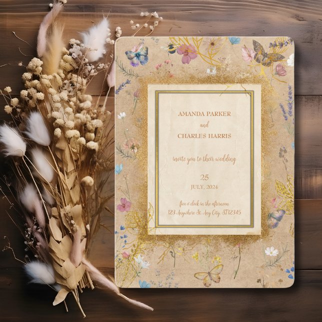 Vintag Boho Butterfly Garden Wedding Einladung (Von Creator hochgeladen)