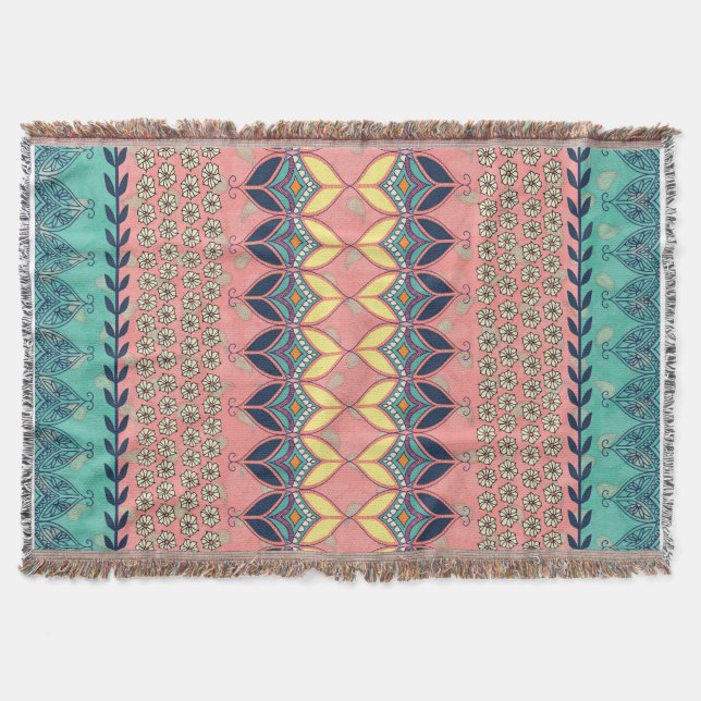 Vintag Boho Daisy Blanket Decke (Vorderseite)